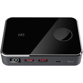 Внешний аккумулятор, серебряный - Prestigio Graphene PD  Watch Edition, fast charding powerbank 1000 (серебряный; чёрный)