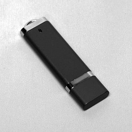 USB-Flash накопитель (флешка) из пластика классической прямоугольной формы, модель 002, объем памяти (Чёрный)