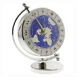 Часы настольные "Ambassador II" silver/blue с будильником