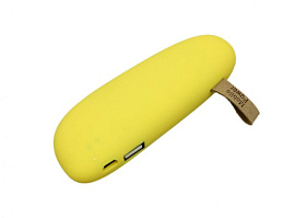 Маленькое универсальное зарядное устройство power bank в форме камня (Жёлтый)