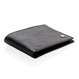 Бумажник Swiss Peak с защитой от сканирования RFID, 3 отделения, 8 карт, цвет чёрный (Чёрный)