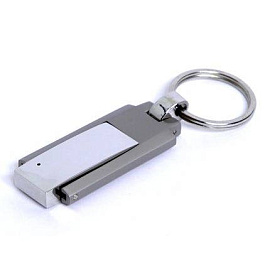 USB-Flash накопитель - брелок (флешка) с кольцом в металлическом корпусе, модель 233, объем памяти 3 (Серебряный)