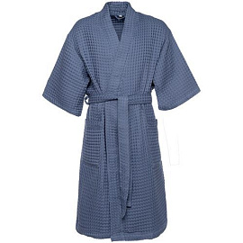 Халат вафельный мужской Boho Kimono (Синий)