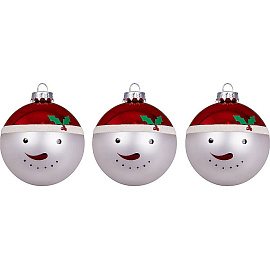 Набор из 6 украшений Mister Christmas (Красный; Белый)