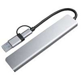 USB-хаб ROOT 8 в 1, серый