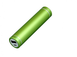 Универсальное зарядное устройство power bank круглой формы. черный 2600 Mah (Зелёный)