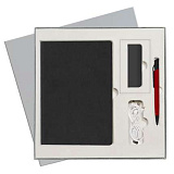 Подарочный набор Portobello Trend/ Flax City черный (Ежедневник недат А5, Ручка, Power Bank)