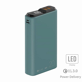 Внешний АКБ QS-20, 20000mAh, midnight-green, OLMIO (Зелёный)