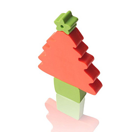 Флешка PVC049 "Елка" с чипом 8 гб. USB 2.0 (красный)