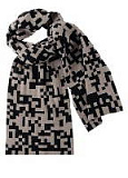 Шарф QR-code, песочный/черный