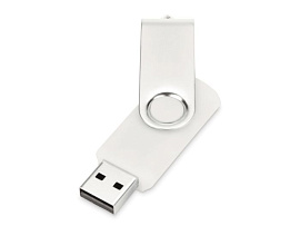 USB-флешка с российской символикой, белая (УФ-печать) (Белый; Чёрный; Комбинированный)