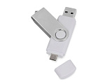 USB/micro USB-флешка на 16 Гб "Квебек OTG", с покрытием SOFT TOUCH