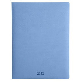 Еженедельник датированный 2022, формат А4, переплет твердый с поролоном (голубой)