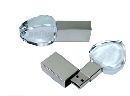 Флешка под гравировку 3D логотипа, 16 Гб, USB2.0 (Белый)