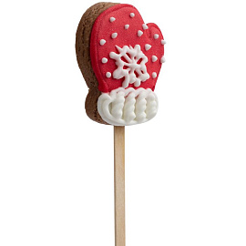 Печенье Sweetish Mini, в форме варежки (коричневый; красный; белый)