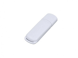 Флешка со вставкой4 Гб. Оранжевый, USB2.0 (Белый)