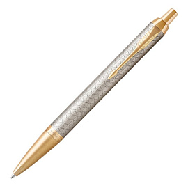 Ручка шариковая Parker IM Premium Dark Espresso Chiselled CT (Серебряный; Золотой)