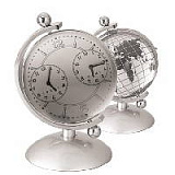 Часы настольные "Dual Time Library Globe Pearl"