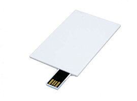 Флешка в ввиде карты, выдвижной механизм 8Гб, цвет Белый, USB2.0 (Белый)