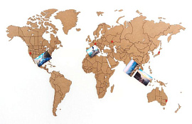 Деревянная карта мира World Map True Puzzle Small, чёрная (Коричневый)