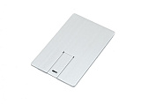MetallФлешка в ввиде карты, выдвижной механизм 64Гб, цвет Серебряный, USB2.0