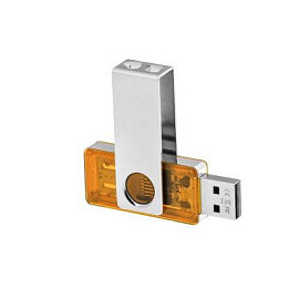Флеш-карта TWISTA Transparent MS, 8Гб (Оранжевый; Прозрачный)