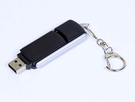 Флешка промо прямоугольной формы. 4 Гб. Оранжевый, USB2.0 (Чёрный)
