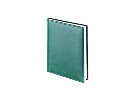 Ежедневник недатированный А6+ Velvet, черный (Зелёный)