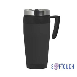 Термокружка "Австралия" с покрытием SOFT TOUCH, 0, 4 л (Чёрный)