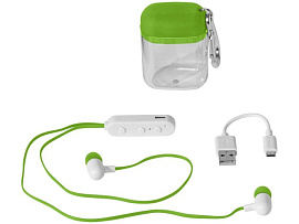 Наушники с функцией Bluetooth® с чехлом с карабином, лайм (белый; лайм)