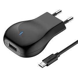 СЗУ OLMIO USB, 1.2А, +lightning кабель (Чёрный)