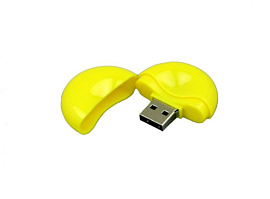 USB-Flash накопитель (флешка) круглой формы из пластика, модель 021-Round, объем памяти 16 Gb (Жёлтый)