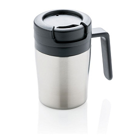 Термокружка с ручкой Coffee-to-go, 160 мл (Серебряный; Чёрный)