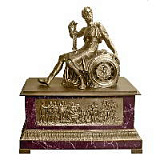 Часы интерьерные "Пожарский" (бронза, мрамор, патина)