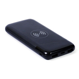 Зарядное устройство с беспроводной зарядкой "ENC Large", 10000 Mah, цвет чёрный (Чёрный)