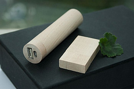 Набор ЭКО в белой упаковке- power bank на 2600 mah, флешка 64 гб (Бежевый)