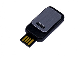 Флеш-накопитель промо прямоугольной формы, выдвижной механизм . 16 Гб., USB2.0 (Чёрный)