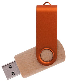 Флешка TWIST WOOD COLOR (Бежевый; Оранжевый)