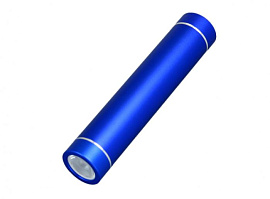 Универсальное зарядное устройство power bank под нанесение логотипа с фонариком (Синий)