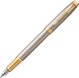 Ручка перьевая Parker IM Premium Dark Espresso Chiselled CT (Серебряный; Золотой)