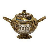 Ваза сервировочная "Лоза III" (бронза, патина, хрусталь)