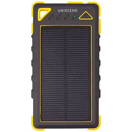 Внешний аккумулятор Uniscend Outdoor 8000 мАч с солнечной батареей (Чёрный; Жёлтый)