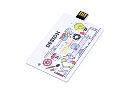 Флешка в виде пластиковой карты Пятнашки, 64Гб, USB2.0 (Белый)