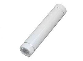 Универсальное зарядное устройство power bank под нанесение логотипа с фонариком (Белый)