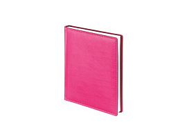 Ежедневник недатированный А6+ Velvet, черный (Фуксия)