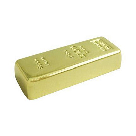USB-Flash накопитель (флешка) в виде слитка золота, модель Gold_bar, объем памяти 32 Gb (Золотой)