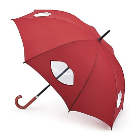 Зонт женский трость Lulu Guinness Fulton, модель L777-2877 CutOutLipsBlack (Красный; Белый)