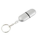 USB-Flash накопитель (флешка) из пластика каплевидной формы,  2 Gb, серебристый