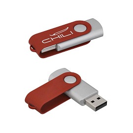 Флеш-карта "Vostok", объем памяти 16 GB, с покрытием soft touch, цвет чёрный (Красный)