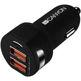 C-04. Двойное автомобильное зарядное USB-устройство (чёрный)